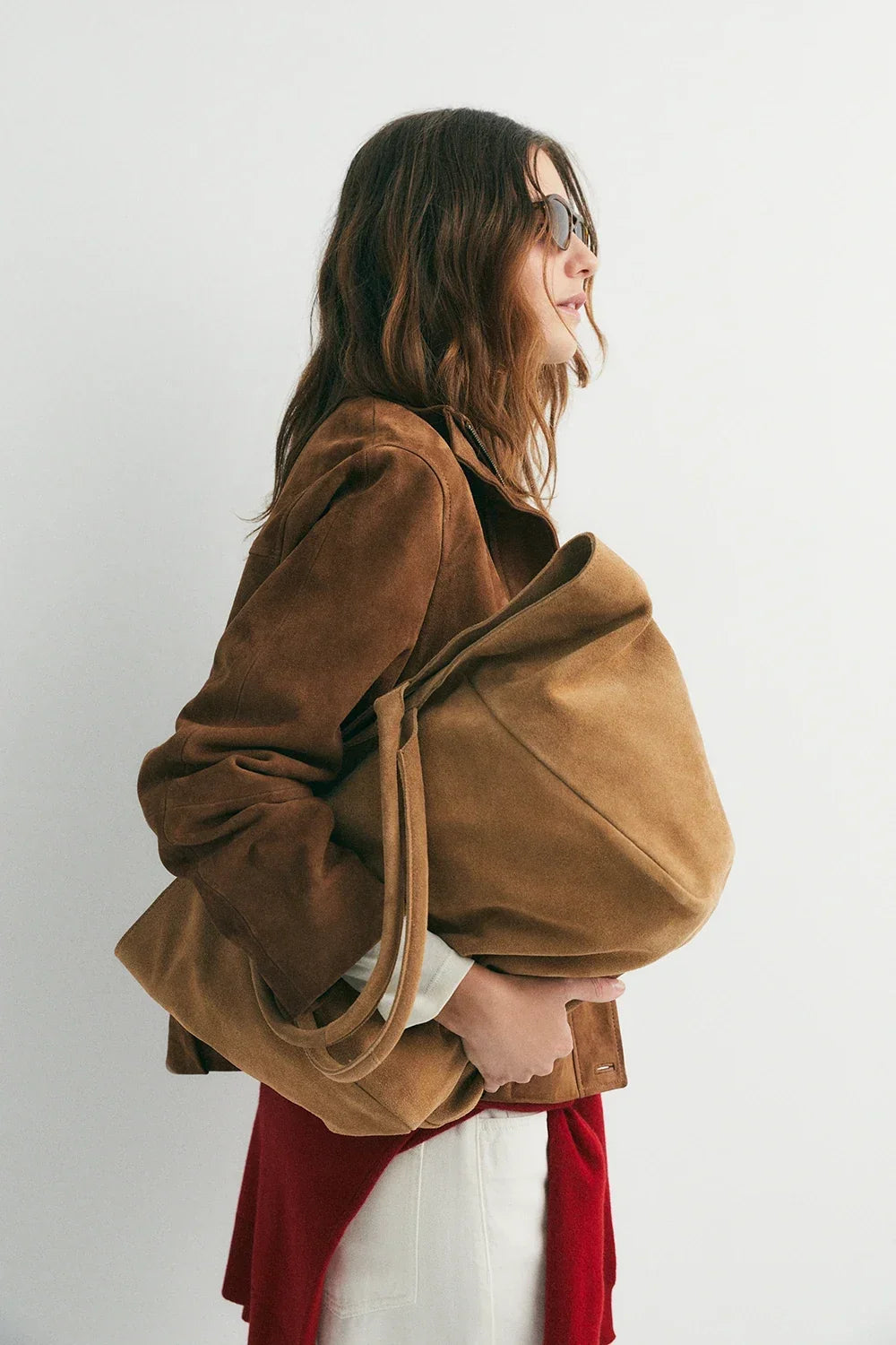 SUEDE BASKET BAG
