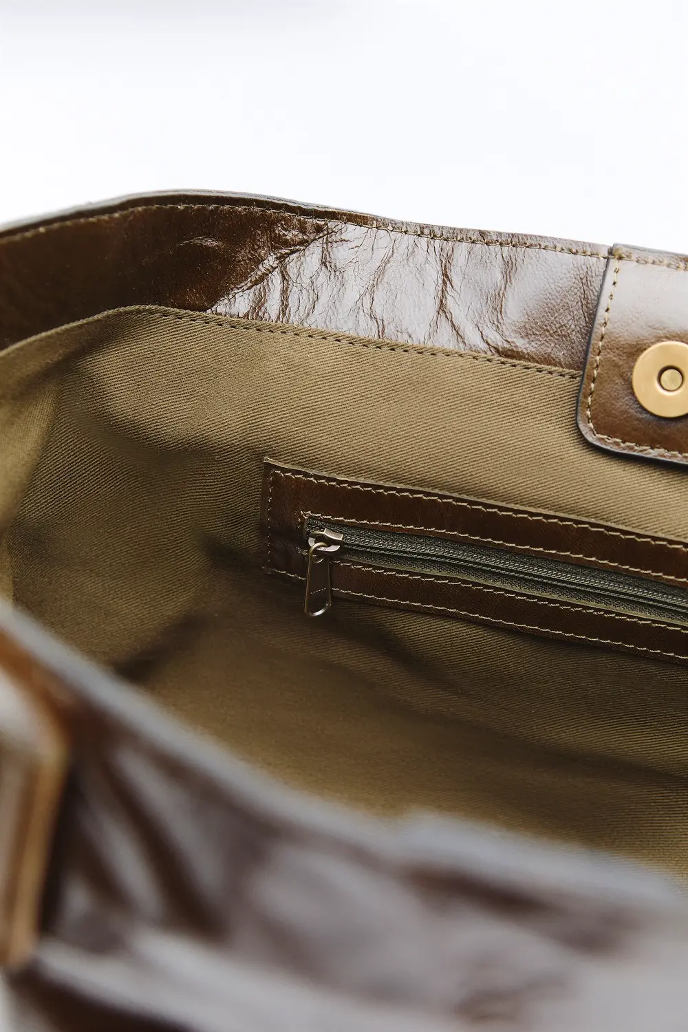 Sac à Bandoulière En Cuir Italien Brillant – Sac Shopper Noir Pour Femme