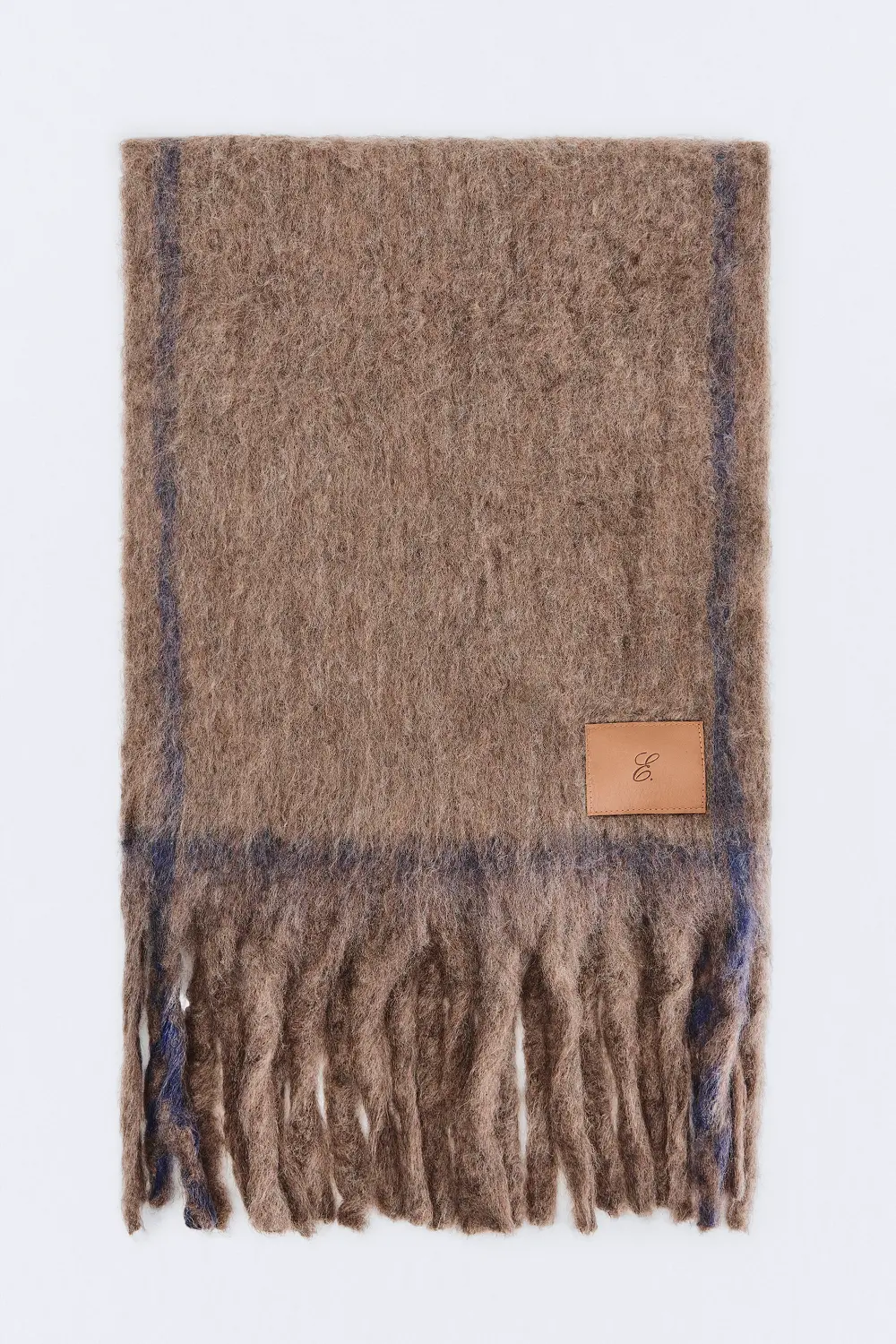 Écharpe Fantaisie Femme Effet Satin Gaufré Marron Chocolat - Neuve Avec étiquettes