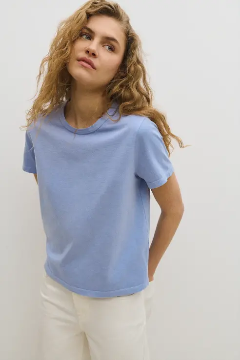 camiseta manga corta básica azul claro Trendy | eseOese