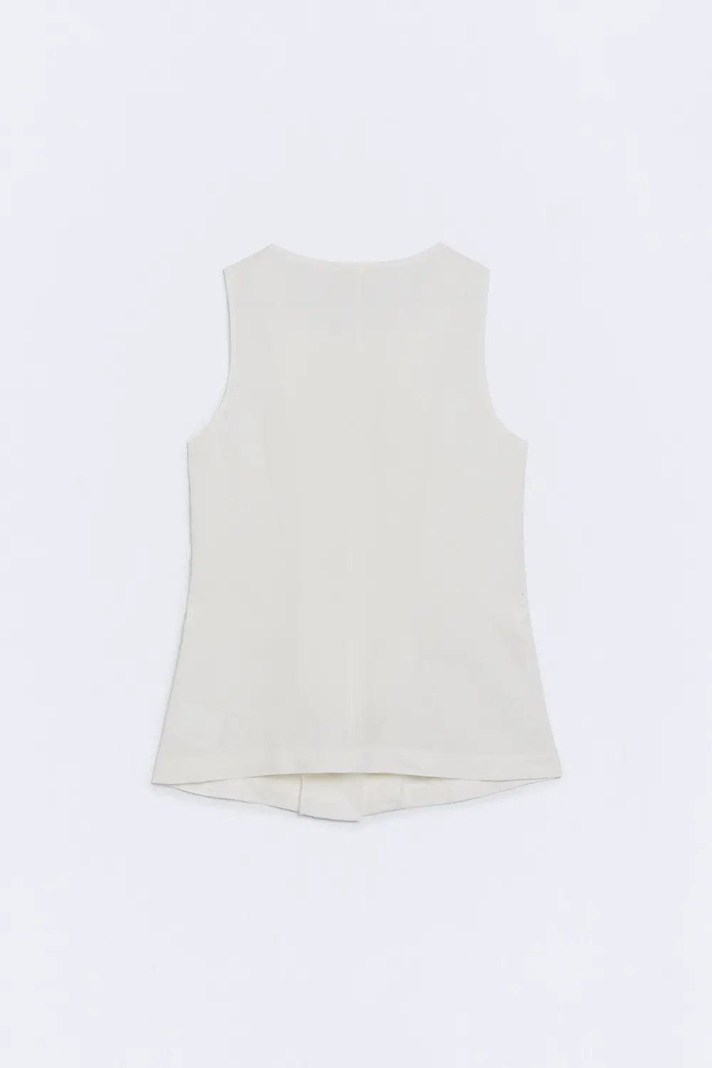 Gilet En Lin 100% Couleur Corail - Taille 44, Sans Manches, Col V, Basique