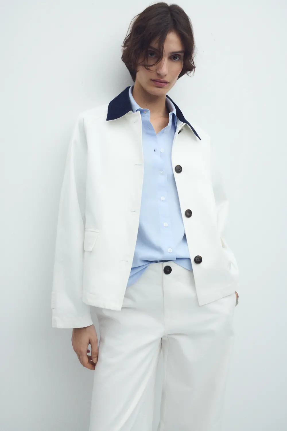 Veste Blanche En Coton New Look Taille 6 - Neuf Avec étiquettes - Manches Courtes