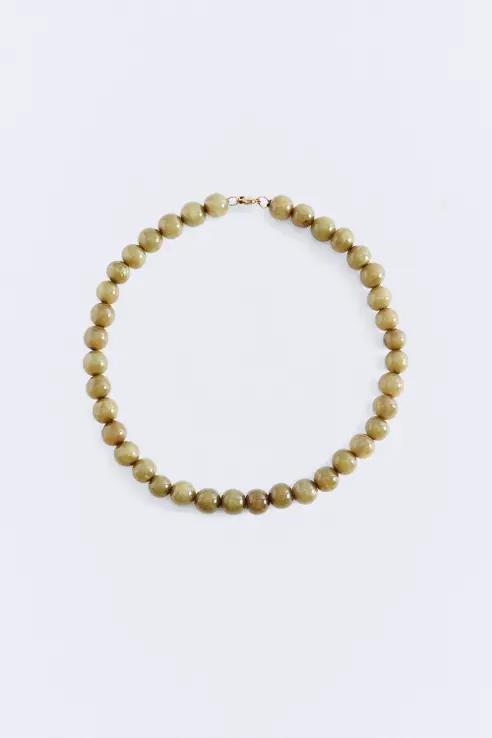 Collier Agatha En Perles De Verre Marron Glacé - Bijou Occasion - Envoi France Gratuit