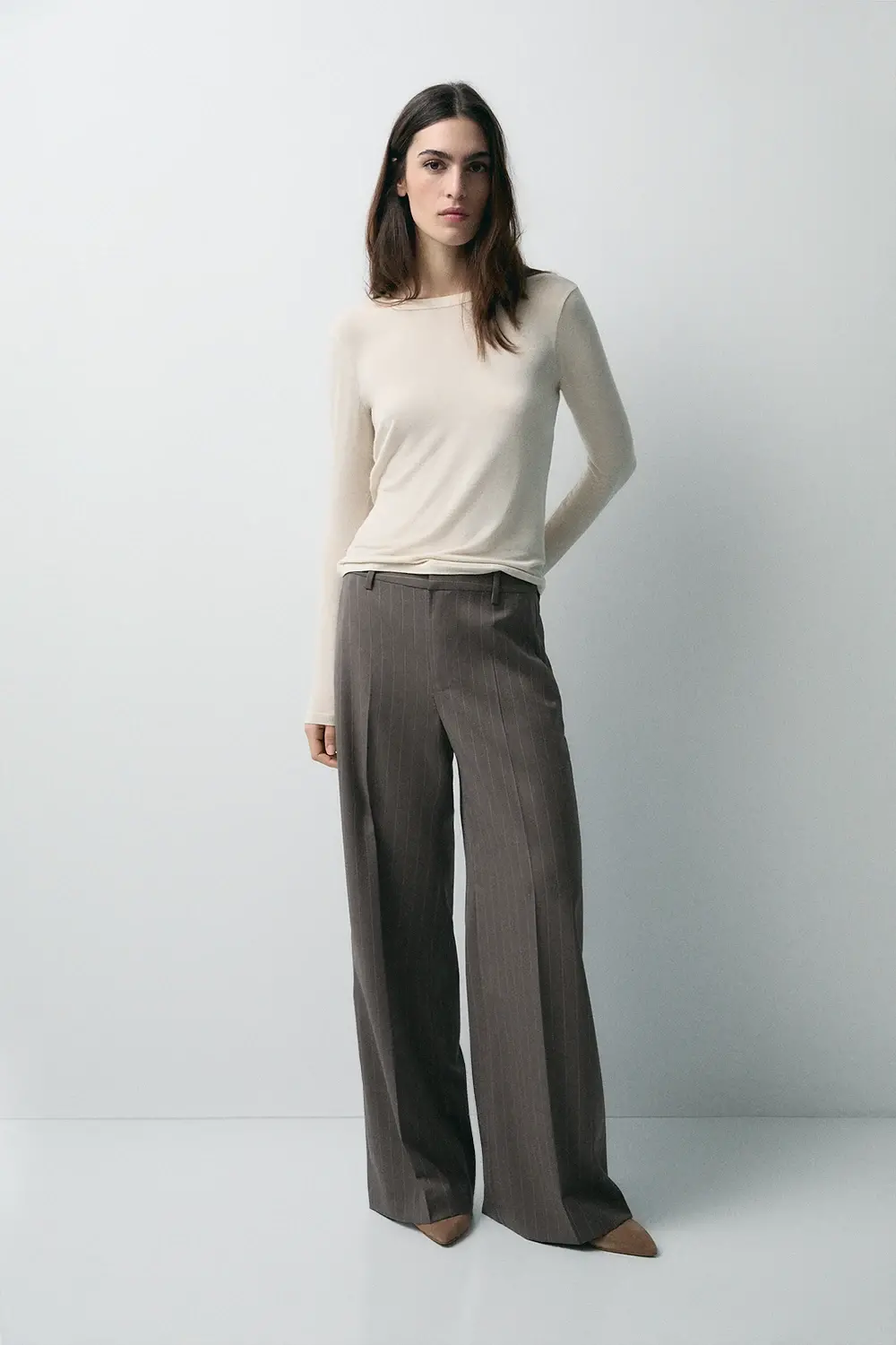 Pantalon Homme Stefano Ricci 100% Soie Marron Rayé - Taille 37 Italie - Occasion Très Bon état