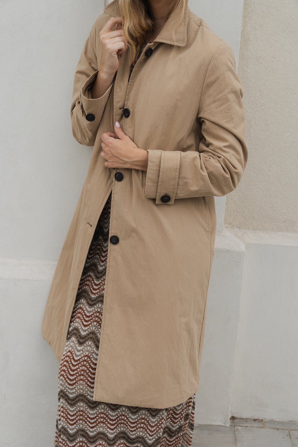 Trench Gallery à Carreaux Marron - Taille M - Coton Doublé Très Bon état